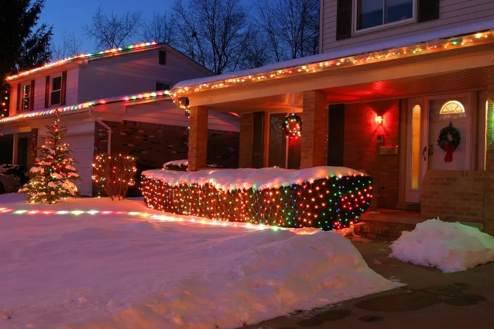 House decorated with professional Christmas lights